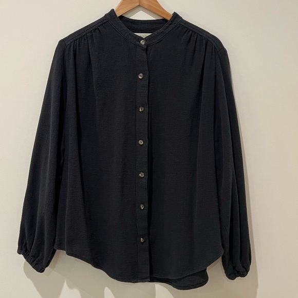 NA NIN Gloria Waffled Top Faded Black - Picture 5 of 8